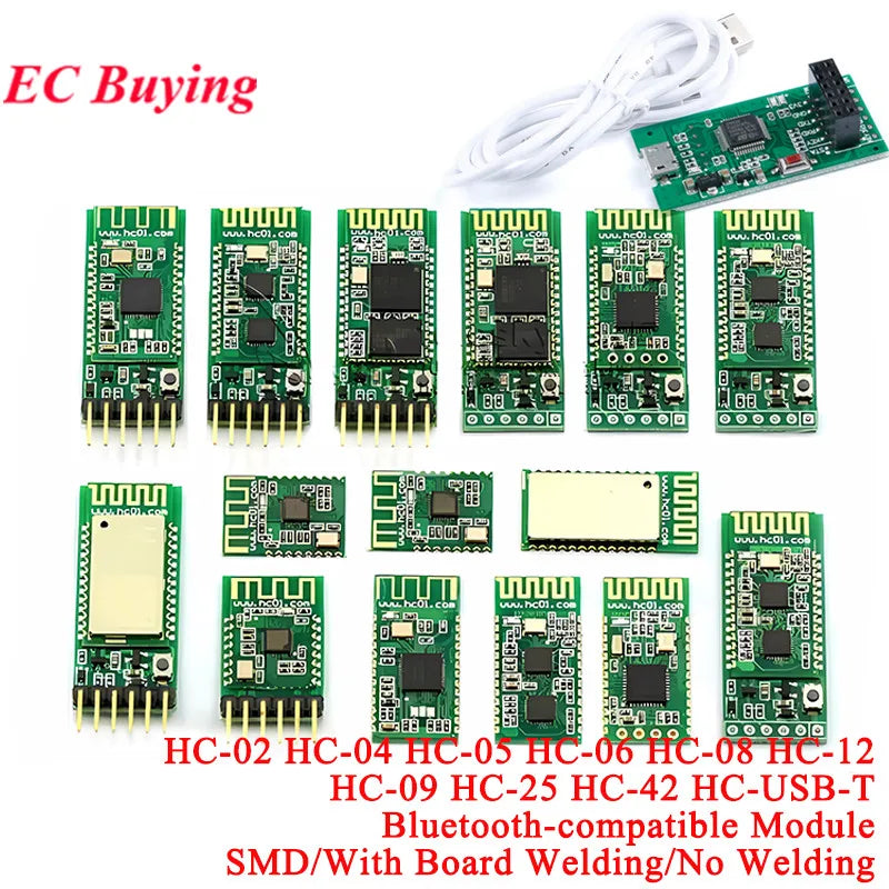 HC-05 HC-06 HC-25 HC-09 HC-04 HC-12 HC-08 HC-02 HC-42 WIFI RF Wireless Bluetooth-compatible BLE Master-slave Module HC05 HC06
