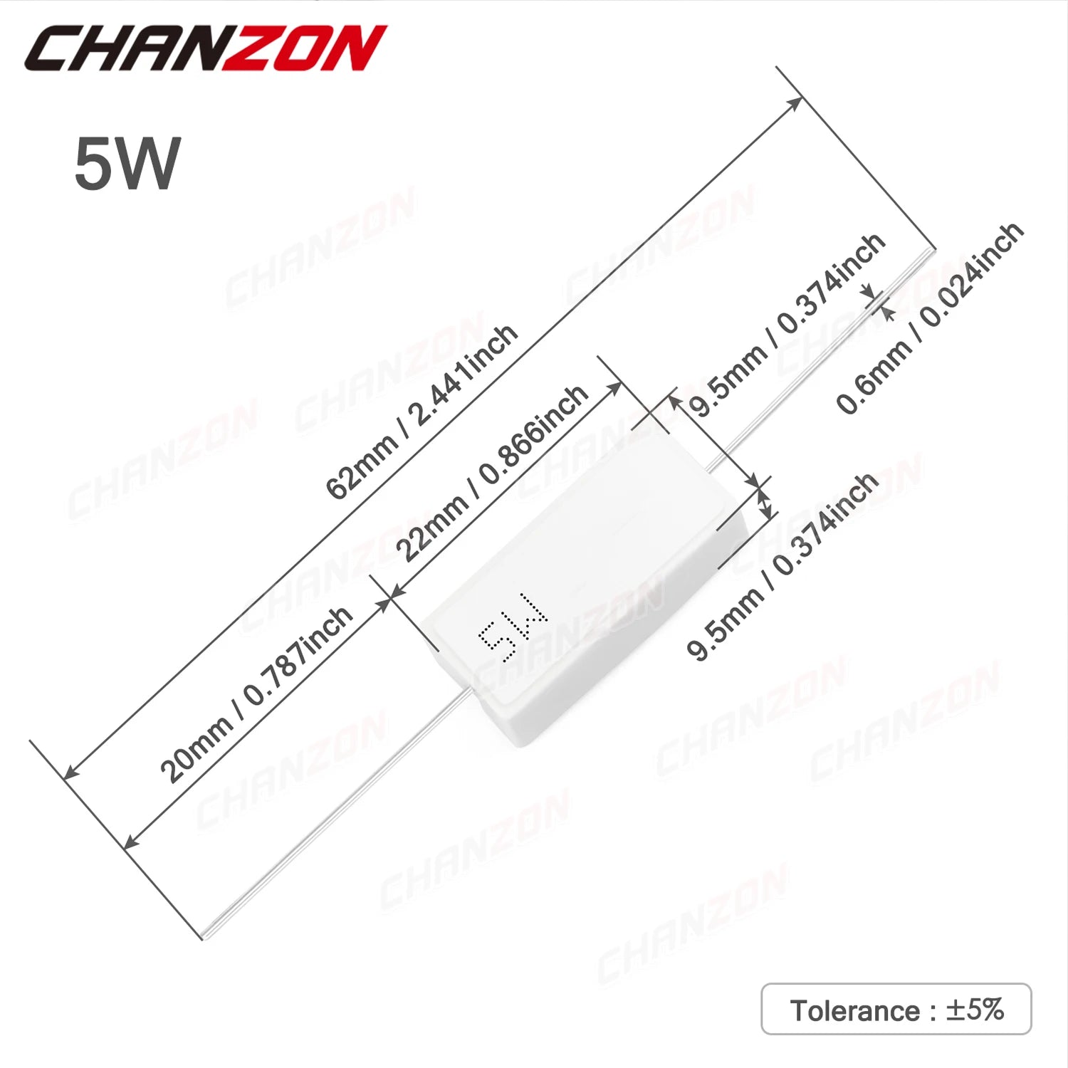 10Pcs 5W 5% Cement Wirewound Resistors 0.1 0.22 0.33 0.47 0.5 10 50 100 330 1K 10K Ohms 5Watt Fixed Wire Wound Ceramic 5 W Watt