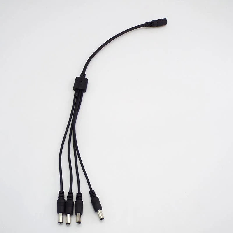 1 Female to 2 3 4 5 6 8 Way Male DC Connector Power Supply Splitter Plug Adapter Cable Cord 5.5x2.1mm for Led Strip Light CCTV P