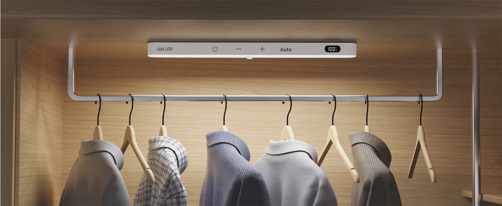 WILLED Under Cabinet Lights Rechargeable Battery Display 60 LED Touch Light Bar Motion Sensor Light Closet Light Night Lights