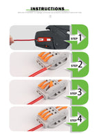 Quick Butt Lever Crimp Terminals Wire Connectors 2-12 Way With Fixing Holes Push-In Universal Compact Electrical Terminal Block
