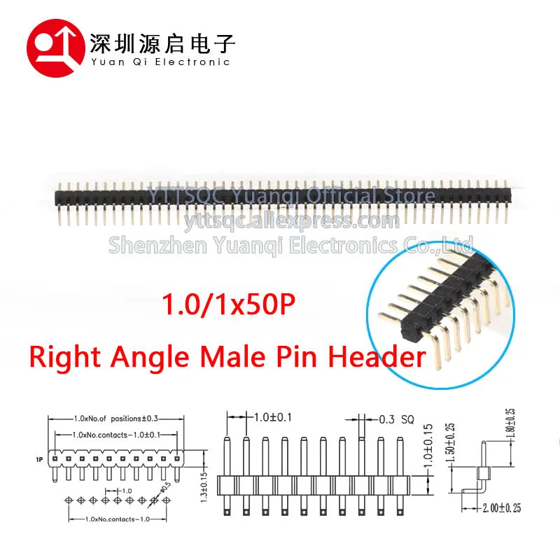1.0mm Pin Header Connector Single Double Row 1*50P 2*50P SMD SMT Male Female Header Straight Pin Right Angle R/A Socket 1X50pin