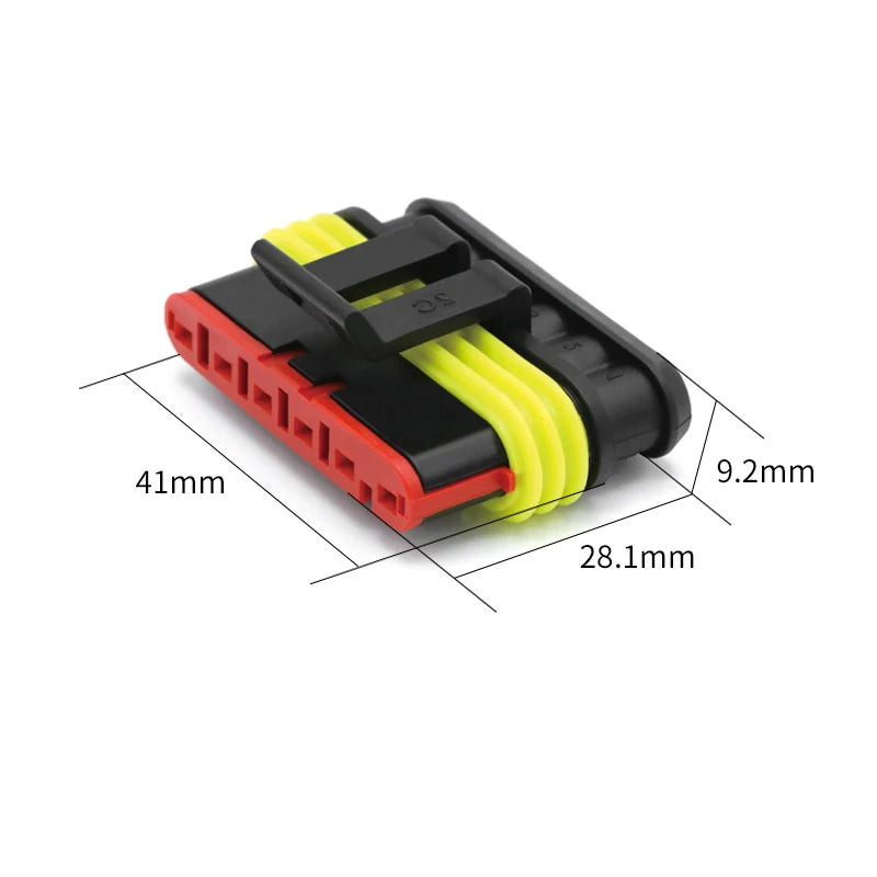 20/50/100Sets 1.5 Series AMP Automobile Connectors 1/2/3/4/5/6 Pin Super Seal Waterproof  Electrical Wire Connector PA66 Nylon