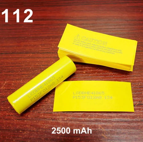 100pcs/lot Shrinkage packaging skin for lithium battery 18650 battery PVC heat shrinkable film insulating sleeve packaging skin