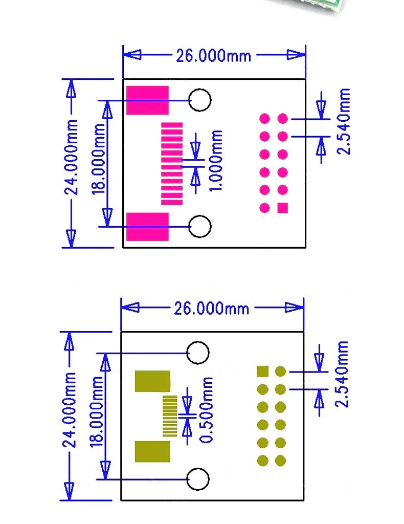 FPC/FFC Adapter Board 0.5/1.0MM to 2.54MM Soldered Connector 4/5/6/8/10/12/14/16/20/26/3040/45/50/60 Pin