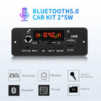 Kebidu 10W Digital Amplifier MP3 Decoder Board DC 5V Bluetooth 5.0 FM Support Microphone Car MP3 Player with Remote Controller