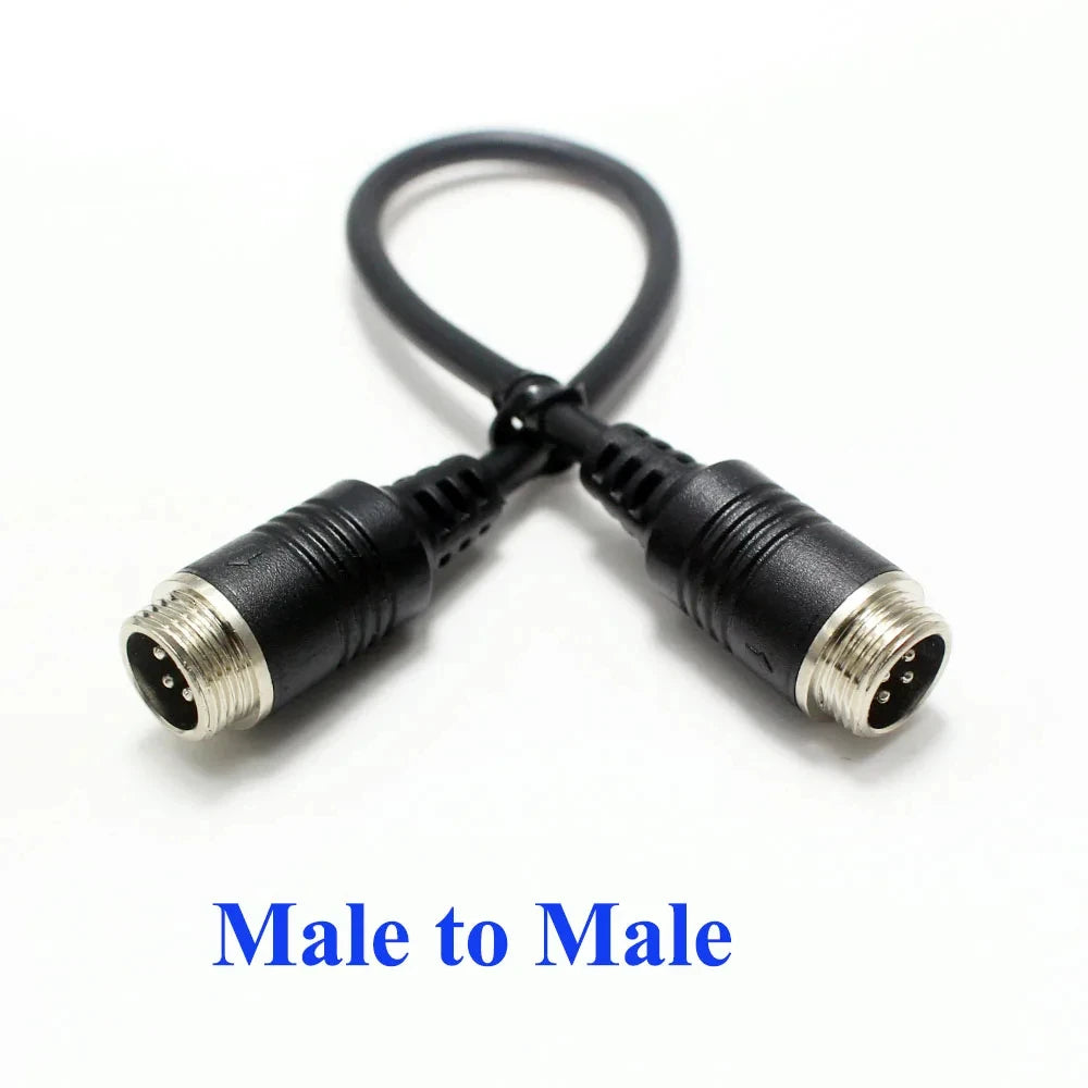 1Pcs M12 4Pin Aviation Connector Extension Cable 20CM Male to Male/Female GX12 Adapter for CCTV Camera Security DVR