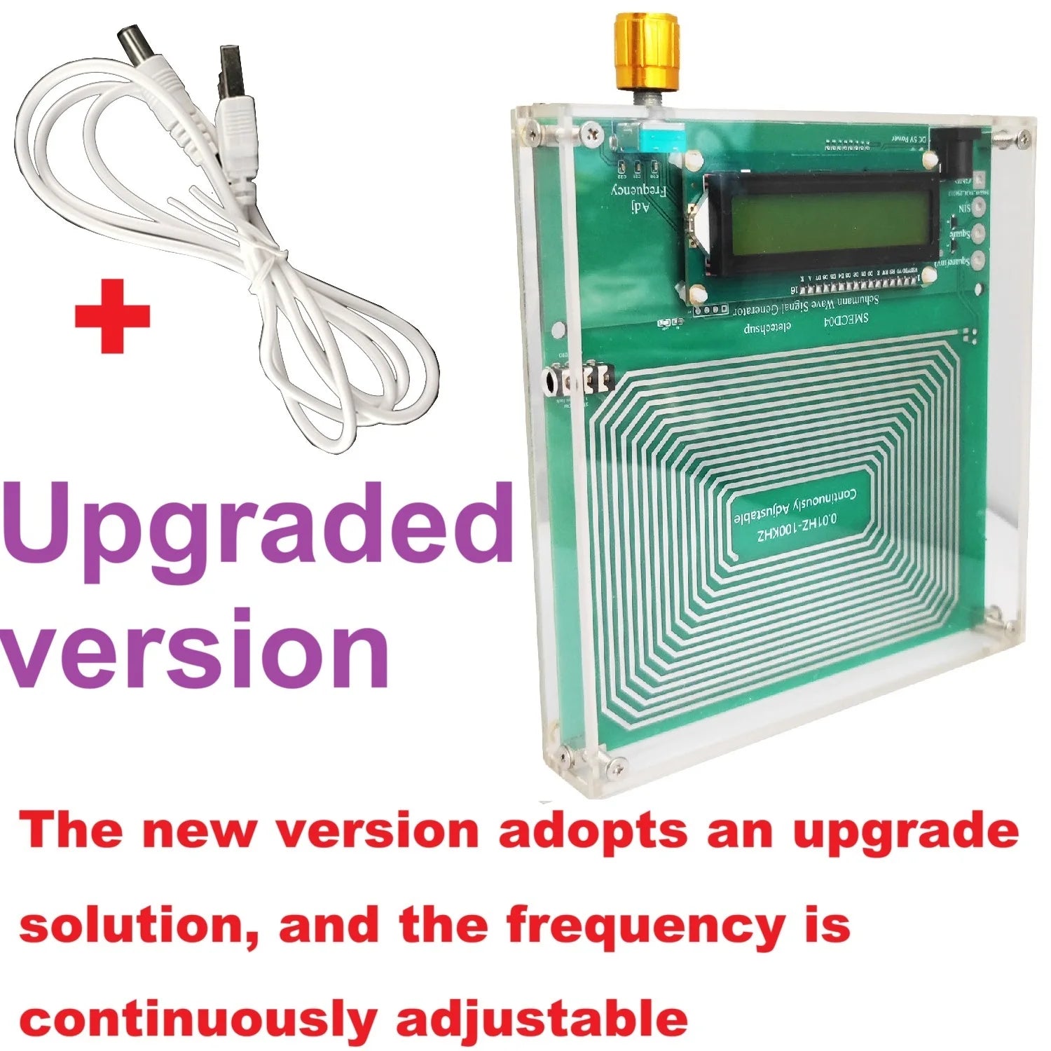 0.01-100KHz Adjustable Sine Wave 7.83Hz Resonance Generator Ultra Low Frequency Generator Resonator Sound Frequency Machine