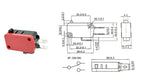 V-15 V-151 V-152 V-153 V-154 V-155 V-156-1C25 Microswitch SPDT Momentary Travel Mini Micro Limit Switch 1NO1NC Roller Lever Arm