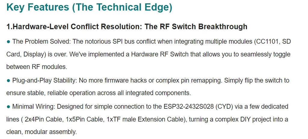NM-RF-Hat Companion Hat Multi-Band RF for CYD Bruce TX/RX NRF24 PN532 CC1101 ESP32-2432S028 IR Power Mgmt 433M TF Slot OOK
