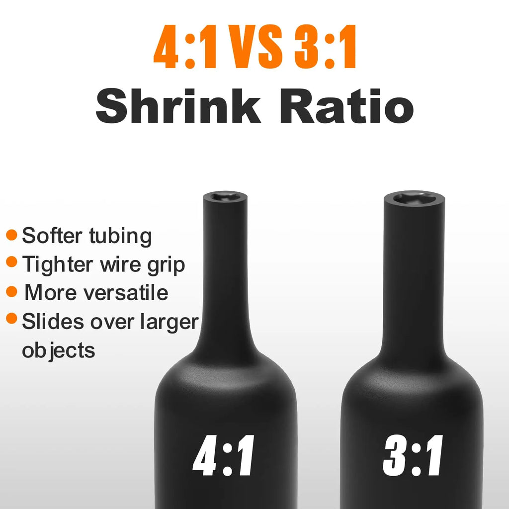 5 Sizes 90mm/3.54inch Heat Shrink Tubing Kit 75 Pcs 4:1 Ratio Adhesive Lined Dual Wall Tube Marine Grade Heatshrink Wrap Tubes
