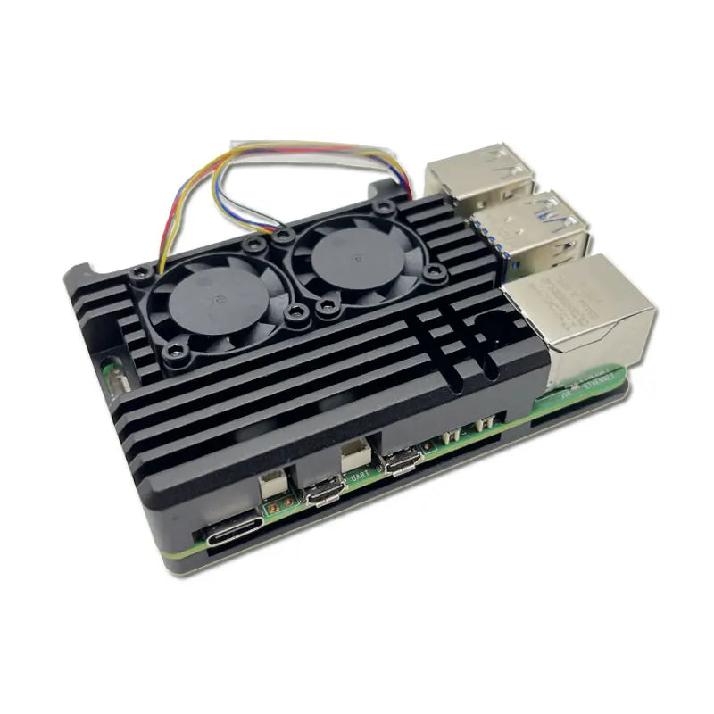 Raspberry Pi 5 Aluminum Case Dual Fan Metal Shell for RPI 5 Pi5