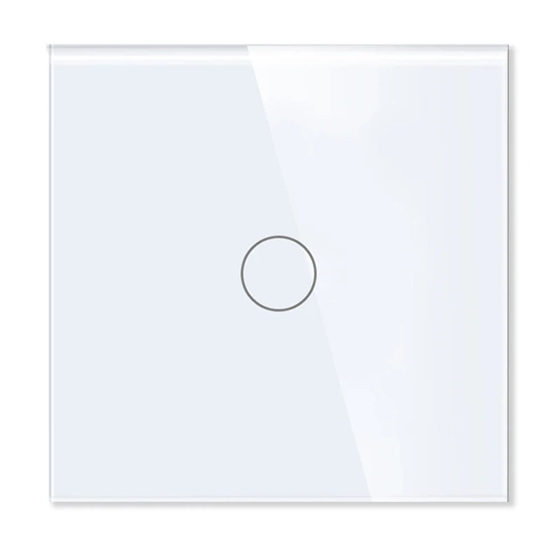 TAWOIA 1/2/3 Gang Touch Switch Double Light Switch Triple Sensor Switch 1Way EU Standard Glass Panel Blue backlight White Series