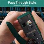 New Rj45 Rj12 Rj11 Pass Through Crimp Plier Cat7 Cat6 Cat6A Cat5 Cat5e Stripping Crimping Tool with 8P/6P Ethernet Connectors