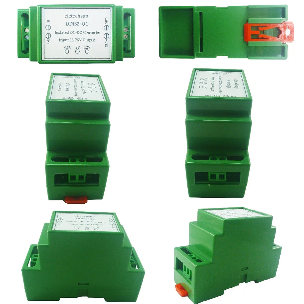 15W DC 24V 36V 48V to 12V 5V 3.3V DIN Rail Isolated Power Supply Module DC-DC Buck Converter for PLC RS485 IO Relay LED