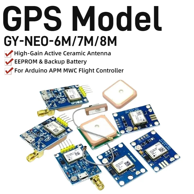 1PCS GY‑NEO‑6M/7M/8M GPS Positioning Module With Active Ceramic Antenna EEPROM Backup Battery For APM MWC Arduino STM32