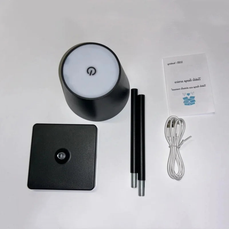 Rechargeable LED Table Lamp Touch Switch 3 Levels Dimmable Desk Lights Bar Club Dinner Creative Decorative Ambient Lighting