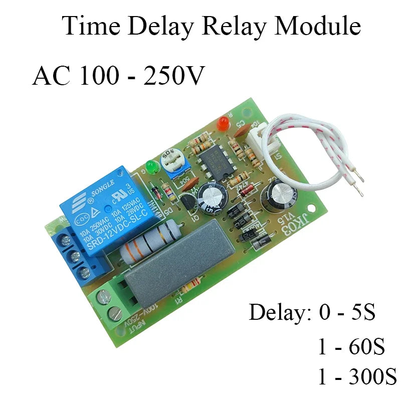 AC 110V 220V 230V 240V Time Delay Relay Module Triggle Delay Control Switch Adjustatle 5S 60S 300S Delay Timer Close Switch