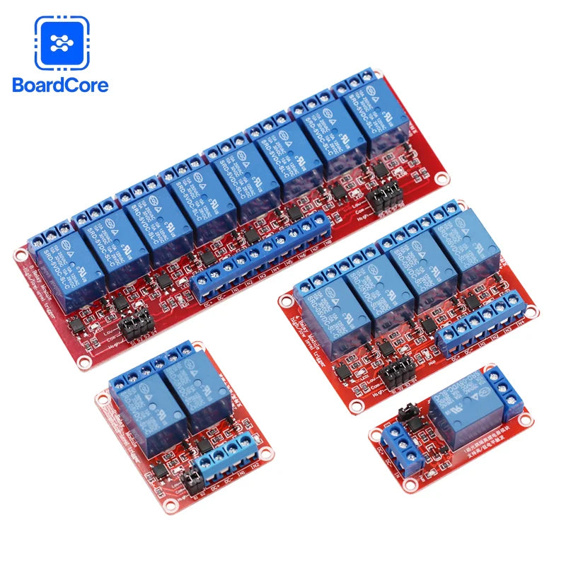 1/2/4/8 Channel Relay Module 5V/12V/24V with Optocoupler Isolation High/Low Level Dual Trigger for Arduino/PLC/MCU Control Board