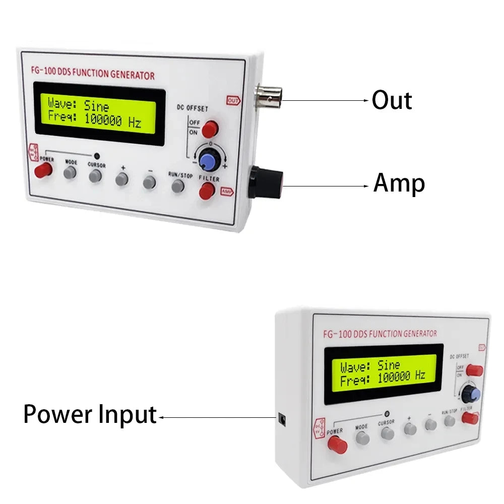 FG-100 FG-200 DDS Function Signal Generator Frequency Counter 0.01Hz - 500KHz Signal Source Module Sine+Square+Sawtooth Waveform