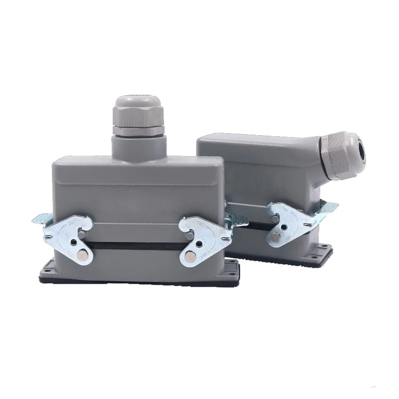 Rectangular Heavy Duty Connectors HDC HE 4 6 8 10 16 20 24 32 48 Core Pin 16A Waterproof Aviation Plug Top Side Line Connector