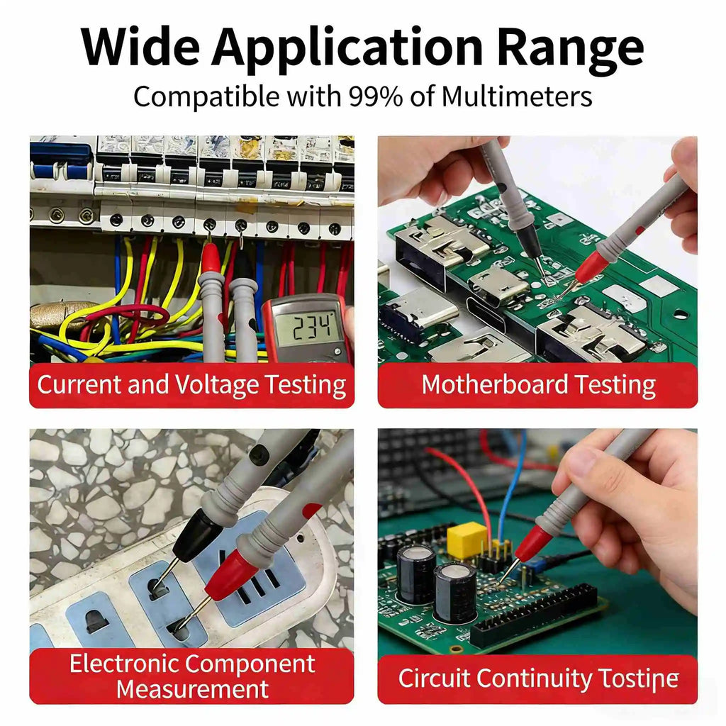 1000V 10A 20A Pure Copper Gold-Plated Special Tip Multimeter Probe Universal Test Lead Wire Needle, Tester Lead Probe