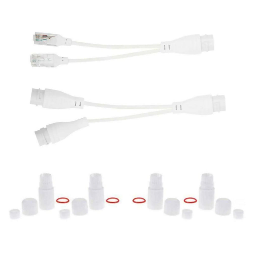 1 to 2 RJ45 Ethernet Splitter Adapter 2 Pack Waterproof Network Connector for Cat5 Cat6 Cable LAN Dual Port Share Internet