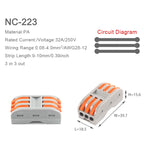5PCS Quick Wire Cable Connectors Compact Push-in Conductor Terminal Block 2/3/4/5 Pin Electrical Wiring Connection With Lever