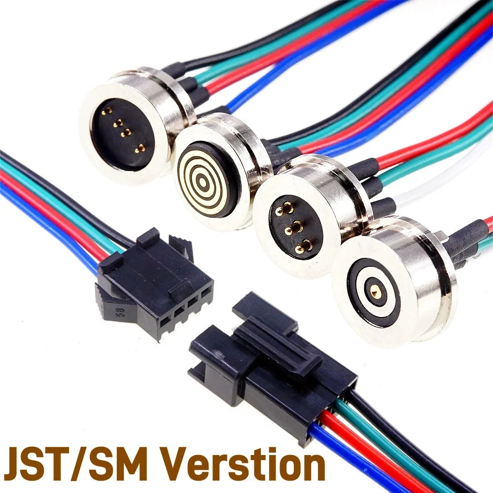 360º Magnetic Circular PogoPin Hassle Free Connector 2A Male Female Metal Spring Loaded 3 4 Pin DC Power Charger Wire JST SM