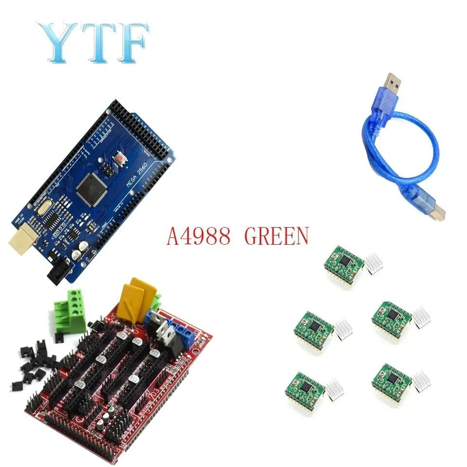 Mega 2560 R3 1pc RAMPS 1.4 control panel 5pcs DRV8825 or A4988 Stepper Motor Drive 3D Printer Parts