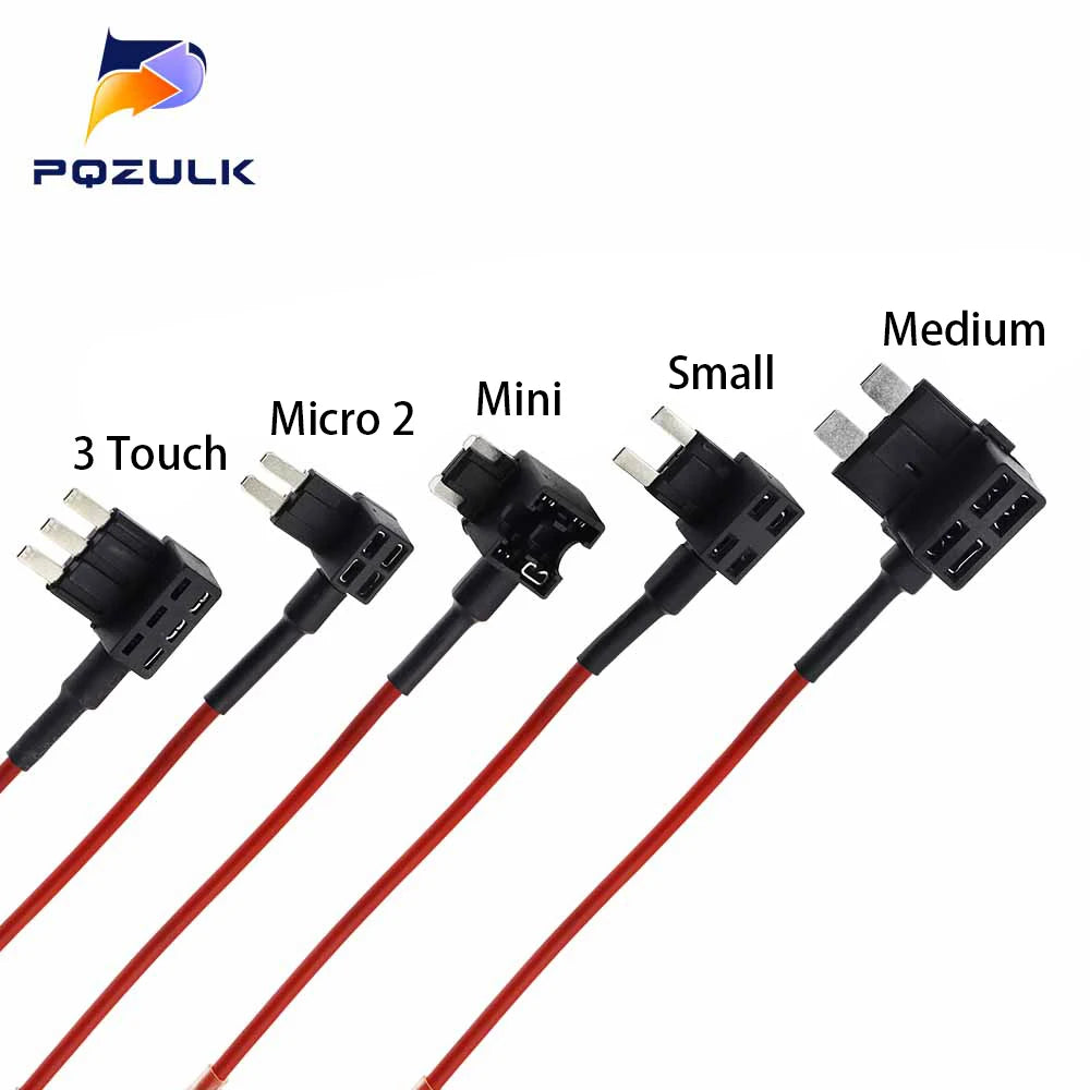12V Mini Small Medium Size Car Fuse Holder Add-a-circuit TAP Adapter with 10A Standard ATM Blade Fuse Take Electrical Appliances