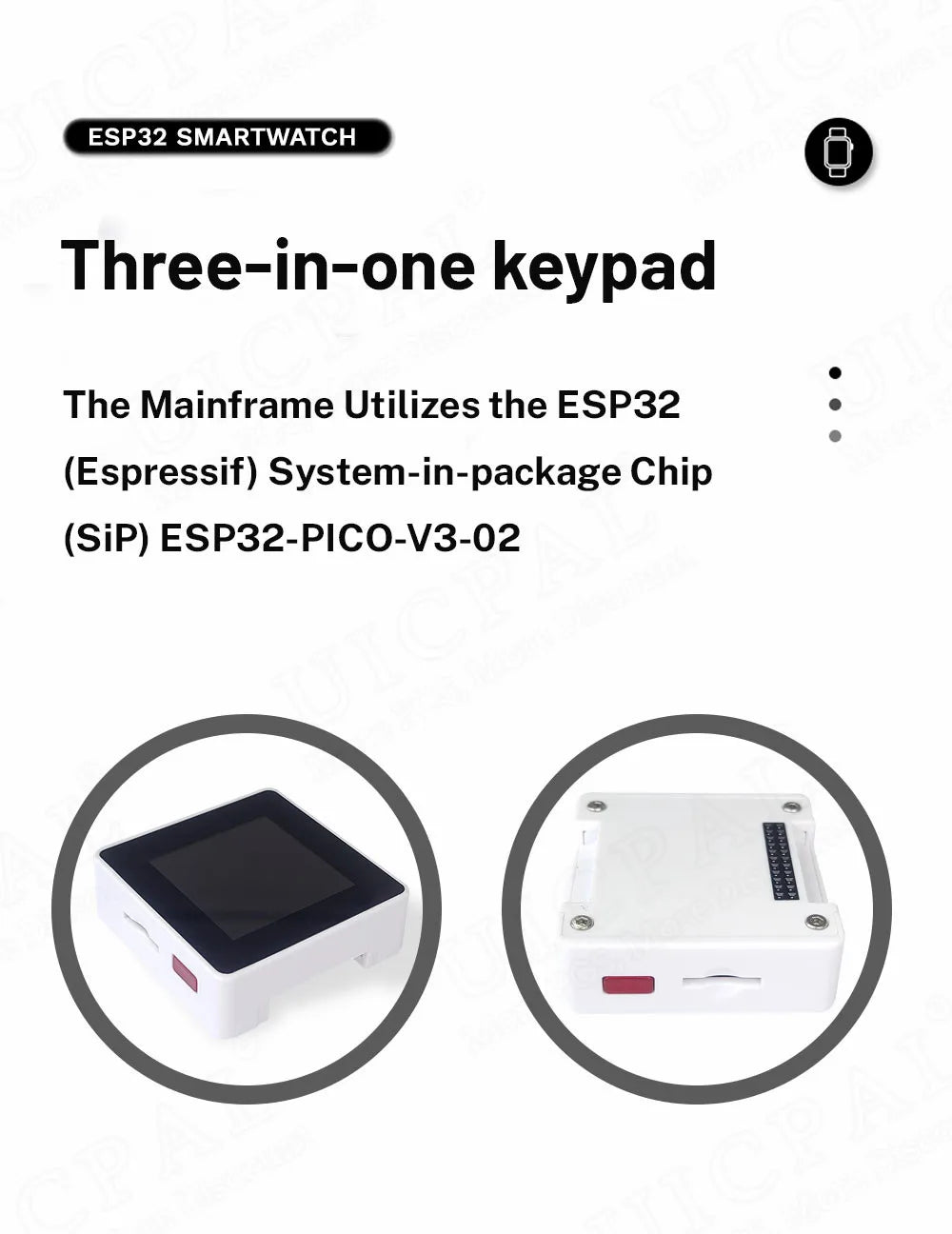 ESP32 Smart Watch BOX Development Board Wifi BT Module ESP32-BOX with 1.54 Inch TFT Screen MPU9250 BM8563 8MB Flash Type-C