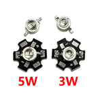 1pcs 3W 5W High Power Light UV Purple LED 365nm 375nm 380nm 385nm 395nm 400nm 405nm Ultraviolet Bulbs Lamp Chips