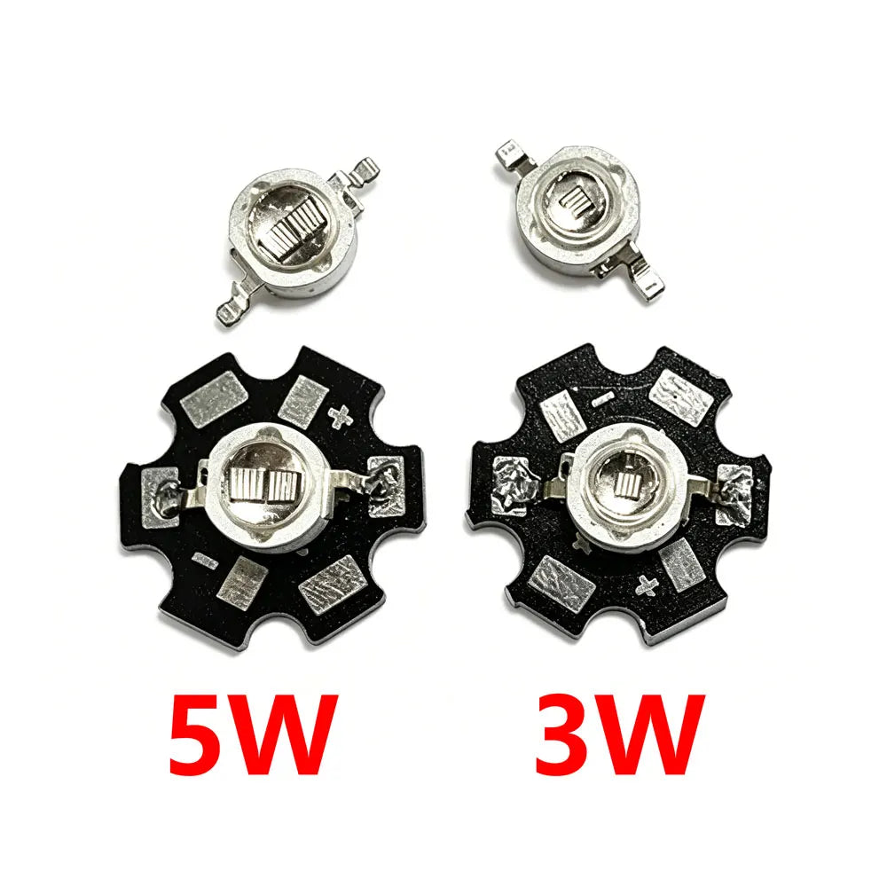 1pcs 3W 5W High Power Light UV Purple LED 365nm 375nm 380nm 385nm 395nm 400nm 405nm Ultraviolet Bulbs Lamp Chips