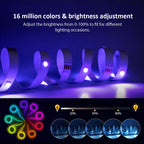 (EU Plug) LED Strip Light RGB Music Sync Color Changing  Sensitive Built-in Mic, App LED Lights DC12V Flexible