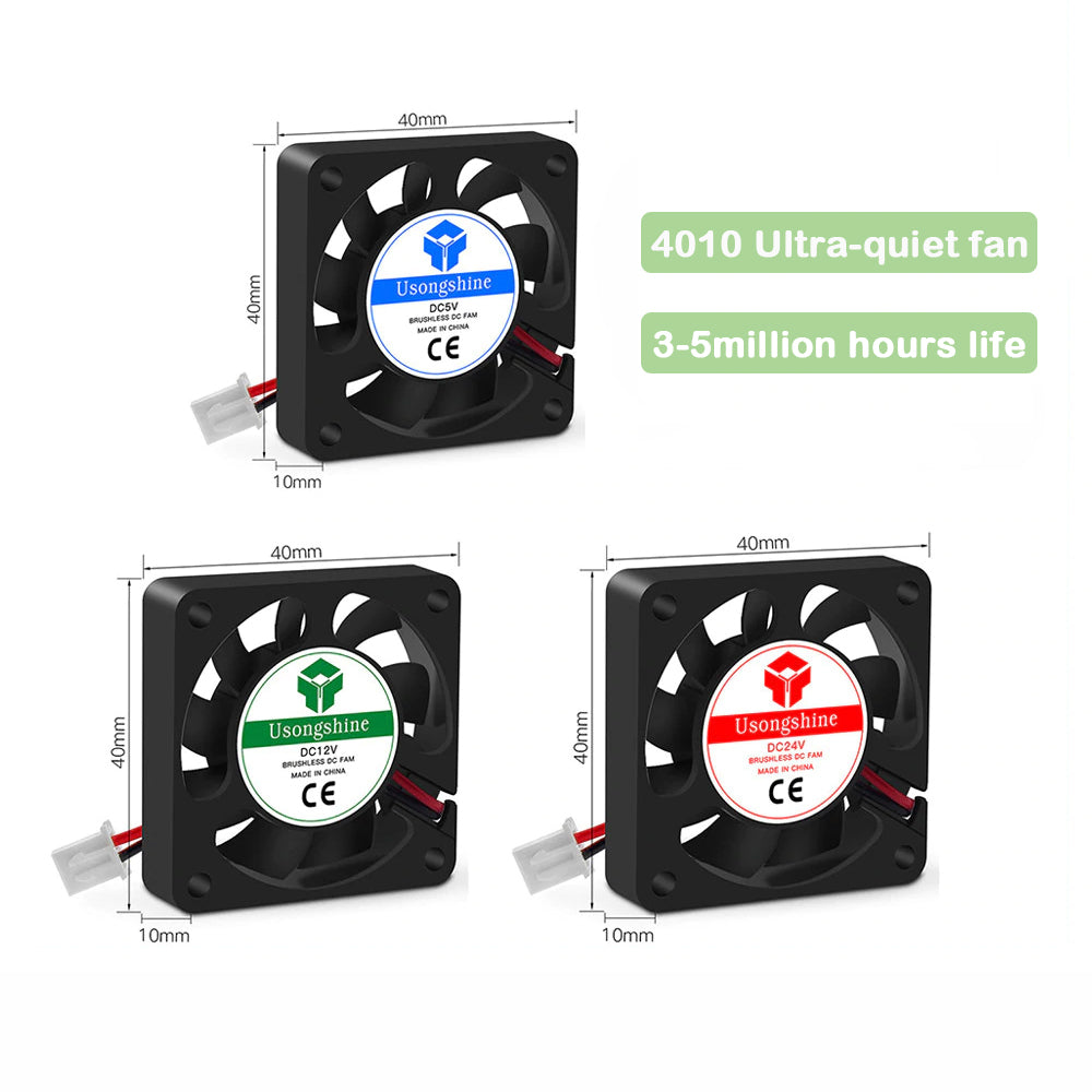 5015/4010/4020 12V&24V Cooling Turbo Fan Brushless 3D Printer Parts 2Pin For Extruder DC Cooler Blower Part Black Plastic Fans