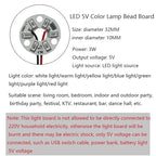 5/10 Pcs LED 3W 5V USB Light Board SMD 5730 Chip Red Green Warm White Yellow Purple Round Changing Light Source With 20 Cm Cable