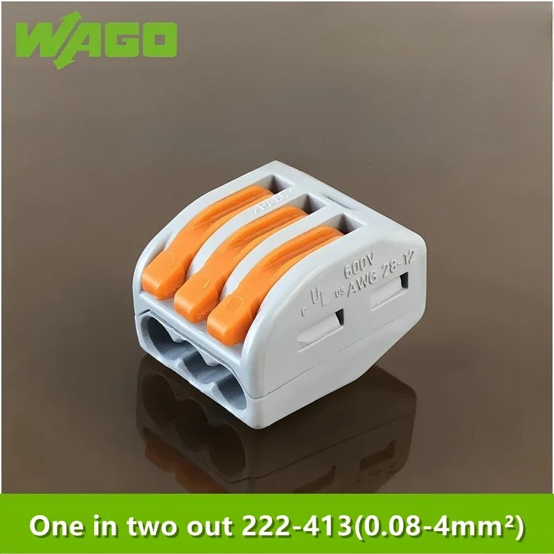 5/10pcs 222-412 222-413 222-415 WAGO Quick Wiring Terminal 2/3/5 Holes 0.08-4mm² Electrical Equipment Lever Wire Connector
