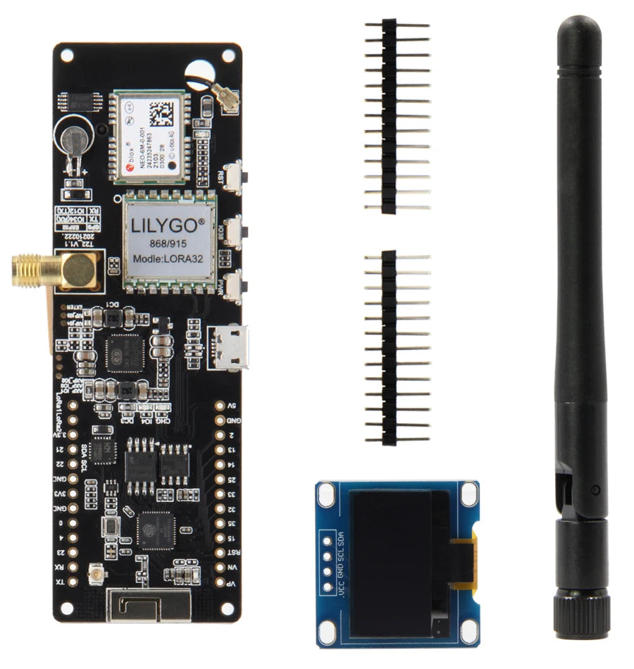 LILYGO® TTGO Meshtastic T-Beam V1.2 ESP32 LoRa Development Board 433MHz 868MHz 915MHz 923MHz WiFi BLE GPS OLED Display AXP2101