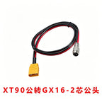 XT90 to GX16 Model Aircraft Connector GX16 2/3 Pin Male To Female Electric Vehicle Power Cord XT90 Battery Charging Output Cable