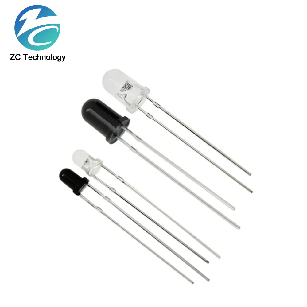 10Pairs F3 3mm F5 5mm 940nm LEDs Infrared Emitter and IR Transmitter Receiver Diode Diodes 301A Infrared to tube For Arduino
