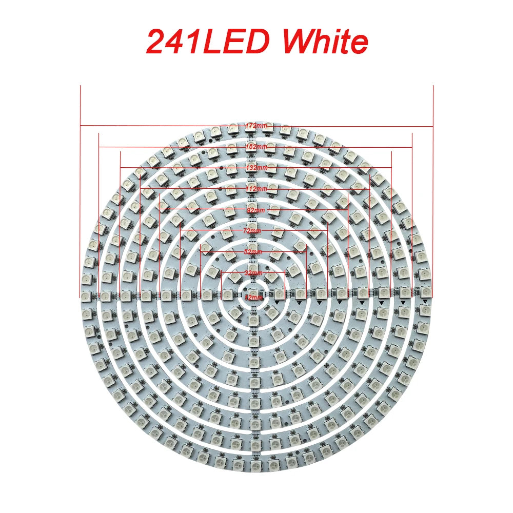 WS2812B Addressable LED Pixel Ring 8 to 241Leds WS2812 5050 RGB LED Diode Ring Color IC Built-in LED