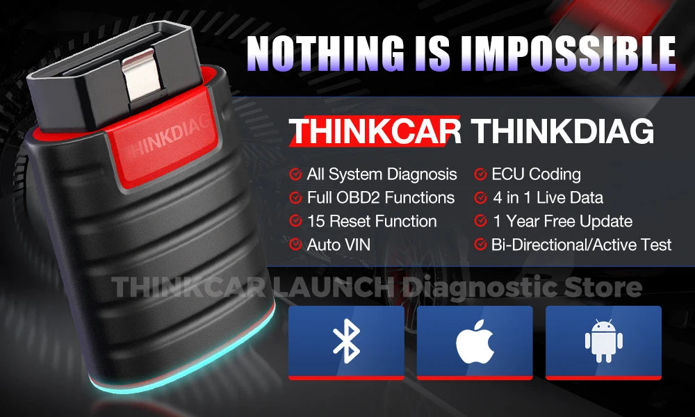 2026 Thinkcar ThinkDiag 2 Ediag Plus ALL Software Canfd Protocol 15 Reset OBD2 Diagnostic Tool Bi-Directional ECU Coding