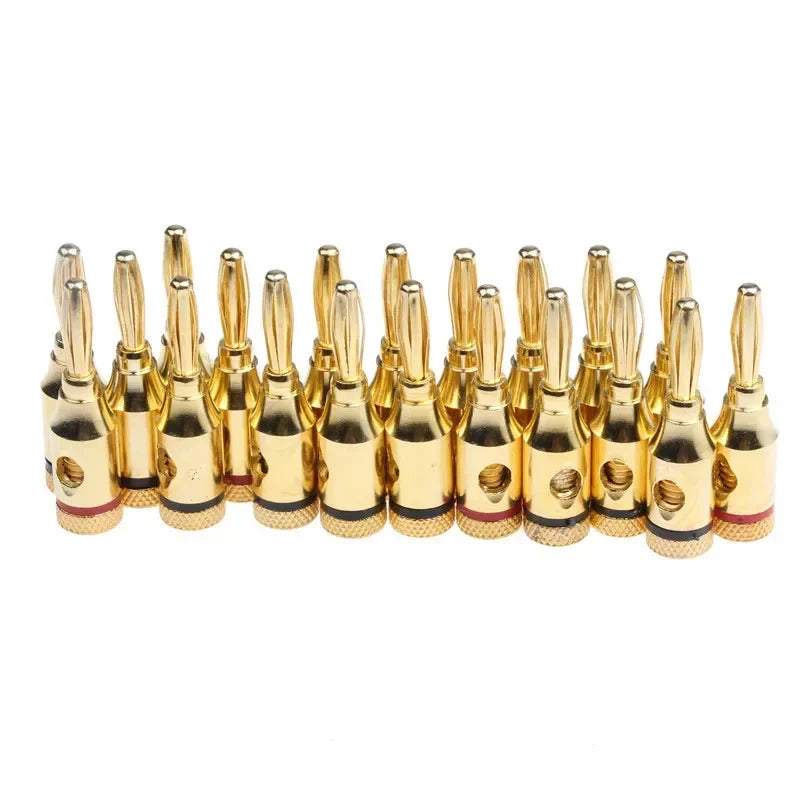20/8Pcs 24k Gold-Plated Banana Plugs 4mm Audio Speaker Connectors for Musical Cables & Speaker Jacks Durable Pin Plugs