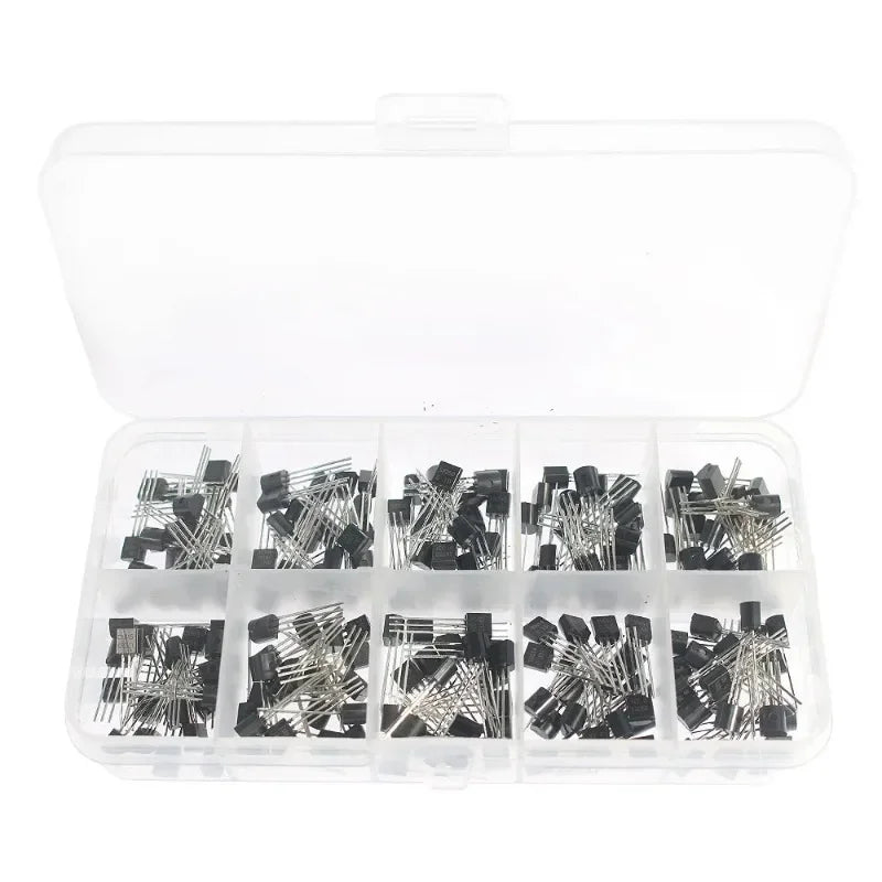 50-900PCS Transistors Kit PNP NPN A1015 S8050 S8550 S9012 C1815 MJE13001 2N3904 2N3906 BC327 BC337 BC517 BC547 BC548 BC549 BC558