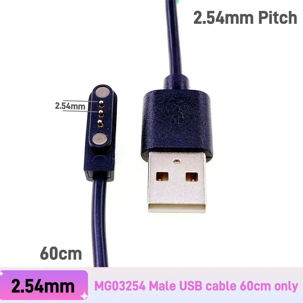 Smart Wristband Male Female Wire 2 3 4 5 Pole USB Type-C DC Charger Connector 2A DC Smart Watch Magnetic Pogo Pin Universal