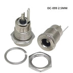 10/50PCS DC099 5.5mm*2.1mm DC Power Jack Socket Female Panel Mount Connector Metal DC-099 Open Hole 11MM 5.5*2.1 5.5*2.5