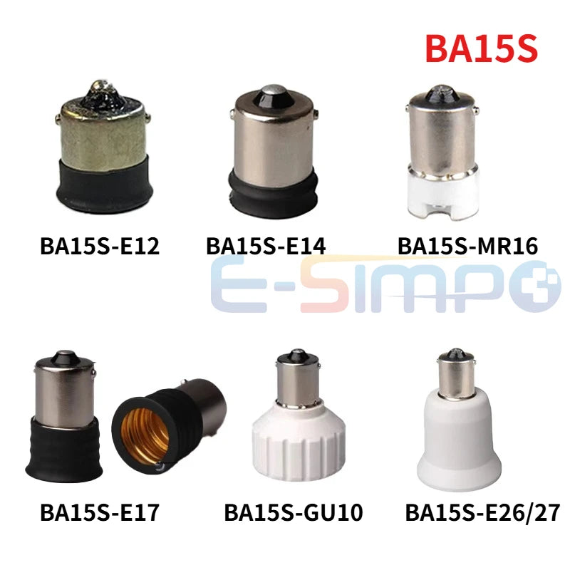 BA15S TO E12 E14 E17 E27 MR16 GU10  Light Socket Adapter LED CFL Lamp Holder Light Socket Converter Extension Adapter