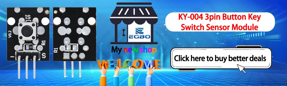 KY-004 3pin Button Key Switch Sensor Module for Arduino Diy Starter Kit 6*6*5mm 6x6x5mm KY004