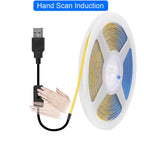 5V USB 3mm PCB COB LED Strip Light with Switch Dimmer Remote Control 320 LEDs High Density Linear Lighting Flexible Tape Lamp